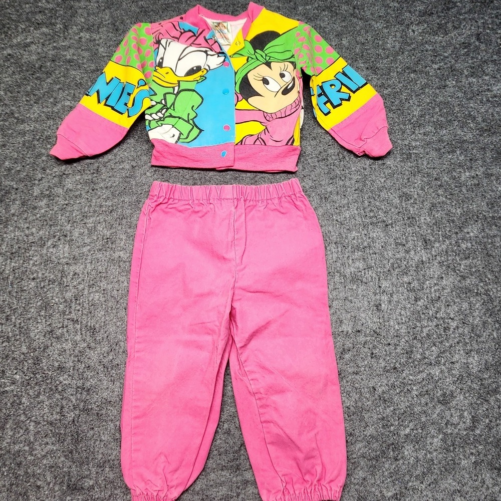 Mickeys Stuff for Kids Vintage 2pc Outfit Jacket Minnies Friends Disney RARE 18M